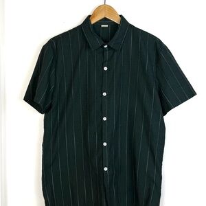 Dark green Casual Button Down Shirt with Classic Collar